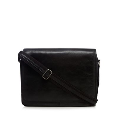 Black leather despatch bag